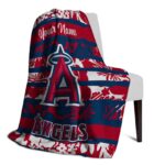 personalized los angeles angels floral stripes blue white blanket top rated