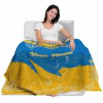 personalized los angeles chargers grunge streaks blue blanket best selling