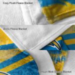 personalized los angeles chargers grunge streaks blue blanket best selling