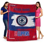 personalized los angeles clippers paint strokes red white blanket fashion forward