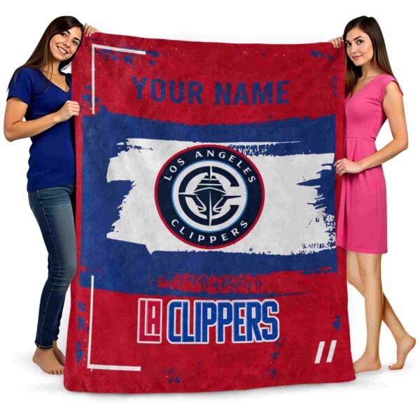 personalized los angeles clippers paint strokes red white blanket fashion forward