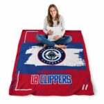 personalized los angeles clippers paint strokes red white blanket high quality