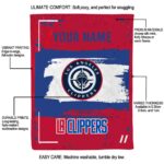 personalized los angeles clippers paint strokes red white blanket new arrival