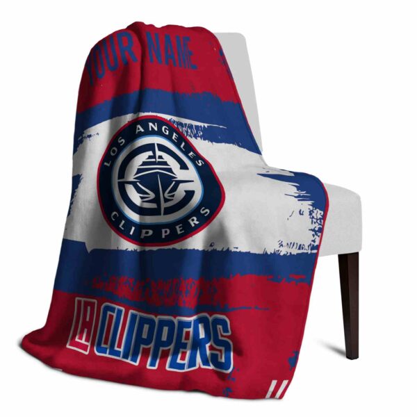 personalized los angeles clippers paint strokes red white blanket top rated