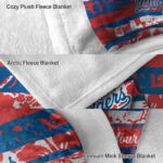 personalized los angeles dodgers floral stripes blue white blanket premium grade