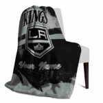 personalized los angeles kings grunge streaks black blanket top rated