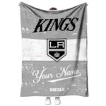 personalized los angeles kings grunge texture black white blanket best selling