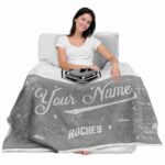 personalized los angeles kings grunge texture black white blanket best selling