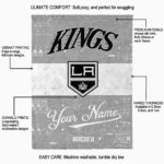 personalized los angeles kings grunge texture black white blanket best selling