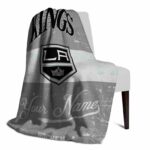 personalized los angeles kings grunge texture black white blanket best selling