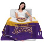 personalized los angeles lakers paint strokes purple white blanket latest model
