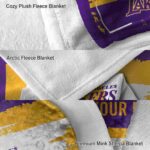 personalized los angeles lakers paint strokes purple white blanket premium grade