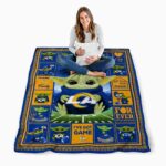 personalized los angeles rams baby yoda blue blanket best selling