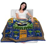 personalized los angeles rams baby yoda blue blanket best selling