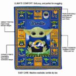 personalized los angeles rams baby yoda blue blanket best selling