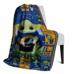 personalized los angeles rams baby yoda blue blanket best selling