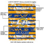 personalized los angeles rams floral stripes blue white blanket best selling