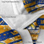 personalized los angeles rams floral stripes blue white blanket best selling