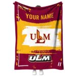 personalized louisiana monroe warhawks paint strokes red white blanket best selling
