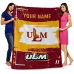 personalized louisiana monroe warhawks paint strokes red white blanket fashion forward