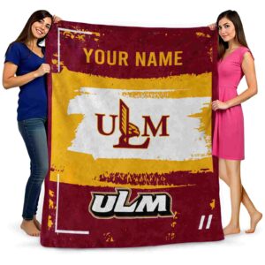 personalized louisiana monroe warhawks paint strokes red white blanket fashion forward