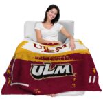 personalized louisiana monroe warhawks paint strokes red white blanket latest model