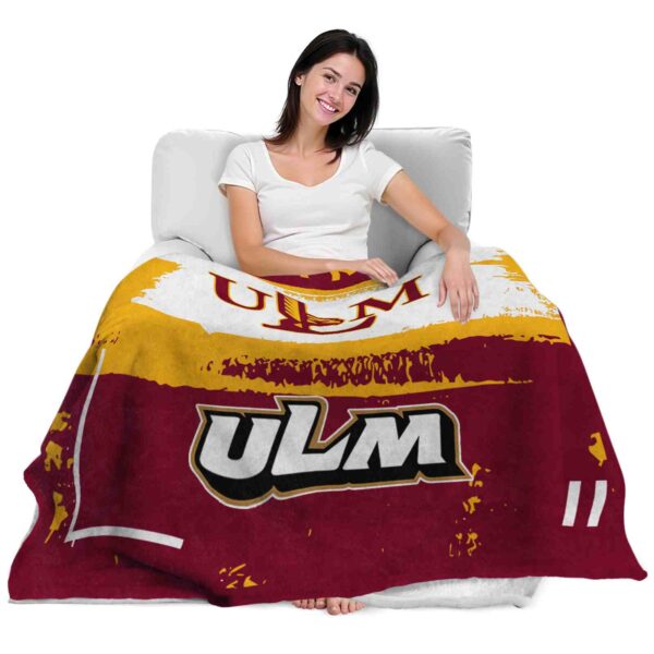 personalized louisiana monroe warhawks paint strokes red white blanket latest model
