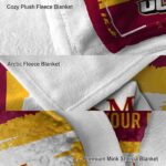 personalized louisiana monroe warhawks paint strokes red white blanket premium grade