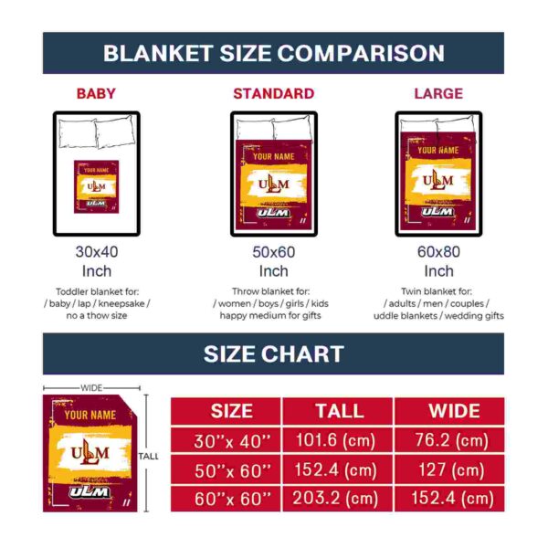 personalized louisiana monroe warhawks paint strokes red white blanket trendy