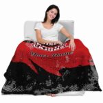 personalized louisiana ragin cajuns grunge streaks red blanket latest model