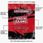 personalized louisiana ragin cajuns grunge streaks red blanket new arrival