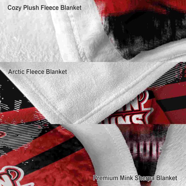 personalized louisiana ragin cajuns grunge streaks red blanket premium grade