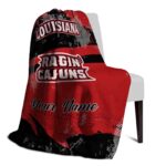 personalized louisiana ragin cajuns grunge streaks red blanket top rated