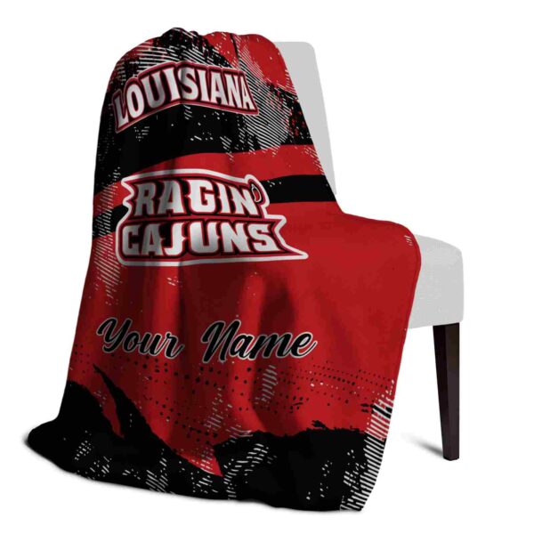 personalized louisiana ragin cajuns grunge streaks red blanket top rated