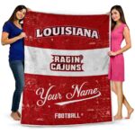 personalized louisiana ragin cajuns grunge texture red white blanket best selling