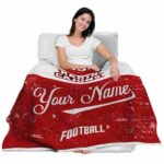 personalized louisiana ragin cajuns grunge texture red white blanket best selling