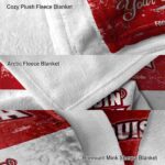 personalized louisiana ragin cajuns grunge texture red white blanket best selling