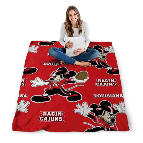 personalized louisiana ragin cajuns mickey red blanket high quality