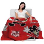 personalized louisiana ragin cajuns mickey red blanket latest model