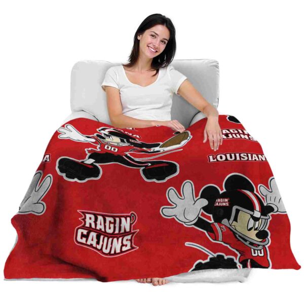 personalized louisiana ragin cajuns mickey red blanket latest model