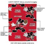 personalized louisiana ragin cajuns mickey red blanket new arrival