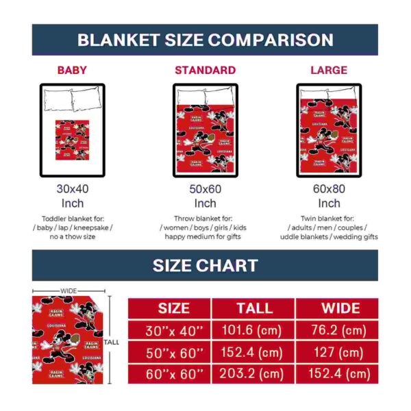 personalized louisiana ragin cajuns mickey red blanket trendy