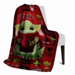personalized louisville cardinals baby yoda red blanket top rated