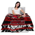 personalized louisville cardinals floral stripes red white blanket best selling
