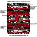 personalized louisville cardinals floral stripes red white blanket best selling