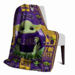 personalized lsu tigers baby yoda purple blanket top rated