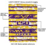 personalized lsu tigers floral stripes purple white blanket new arrival