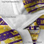personalized lsu tigers floral stripes purple white blanket premium grade
