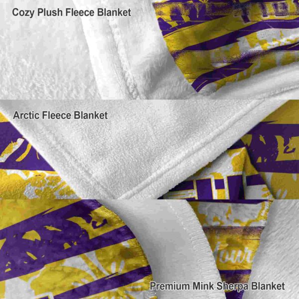 personalized lsu tigers floral stripes purple white blanket premium grade