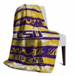 personalized lsu tigers floral stripes purple white blanket top rated